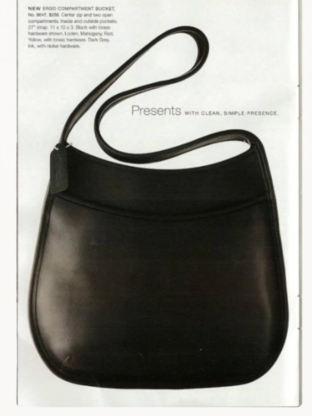 Vintage 1998 Coach 9047 Ergo Compartment Bucket - Mahogany